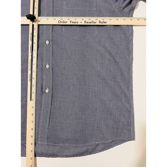 Gianni Verdelli Dress Shirt Men 18/45 Blue Checked Italy Cotton Classic - Picture 3 of 6